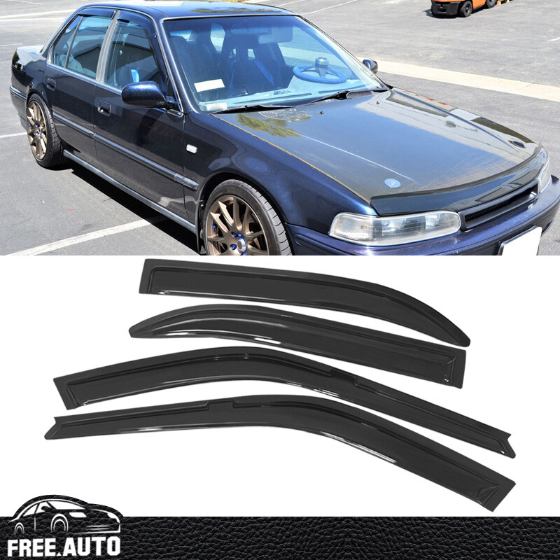 Fits 90-93 Honda Accord Slim Style Acrylic Window Visors 4Pc