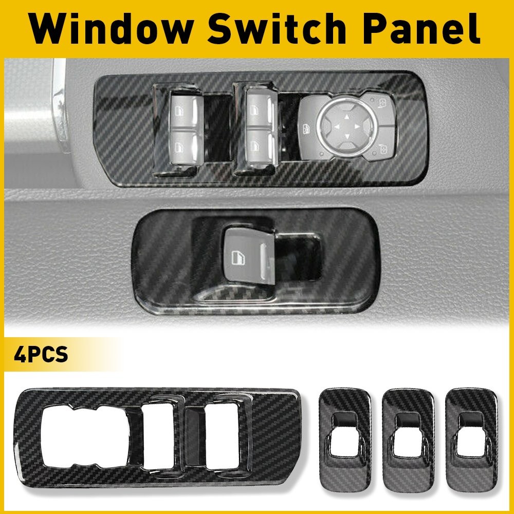 ABS Window lift switch panel Carbon Fiber Cover For trim 2015-2019 Ford F150 NEW
