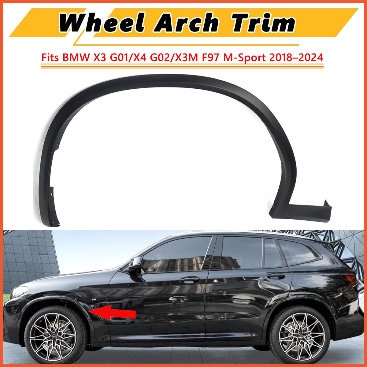 51778064819 FOR BMW X4 X3 G01 G02 F97 M-SPORT 18-24 FRONT LEFT WHEEL ARCH COVER