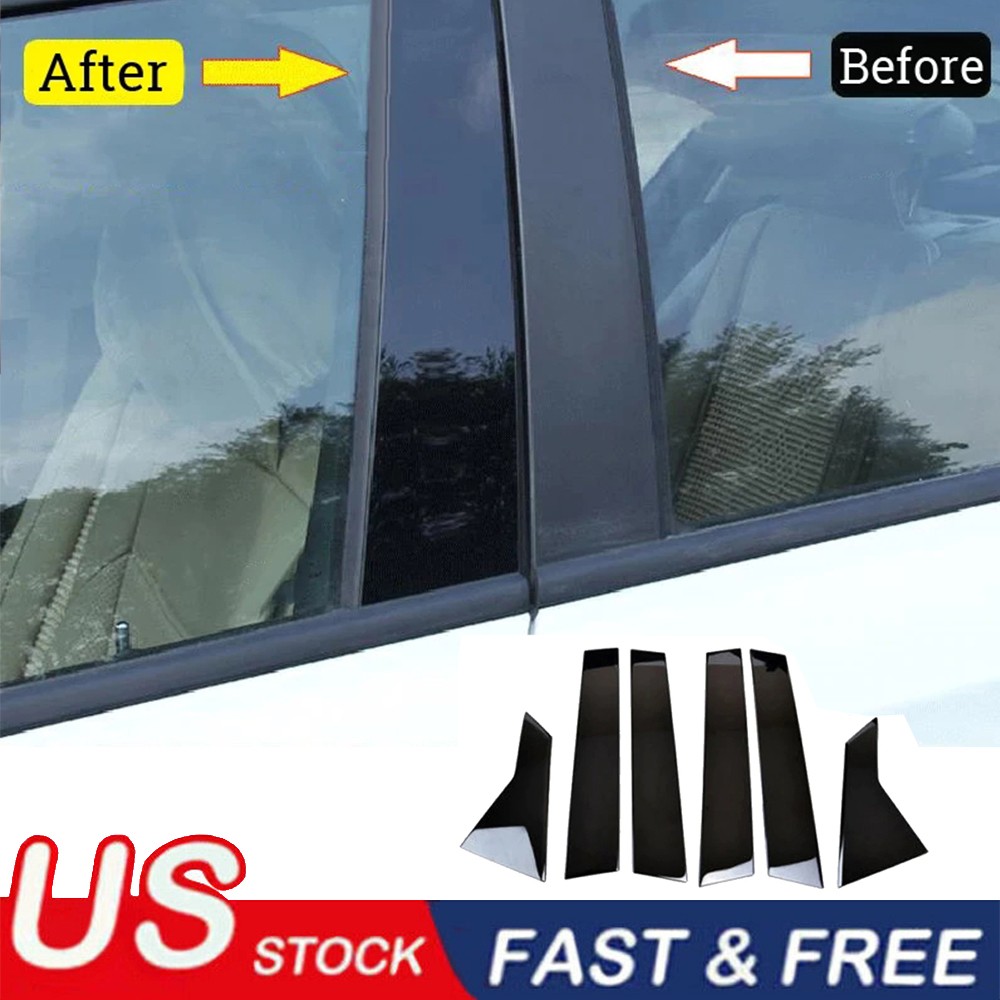 For Honda Civic 10th 2016-2021 Glossy Black Pillar Posts Window Cover Door Trim