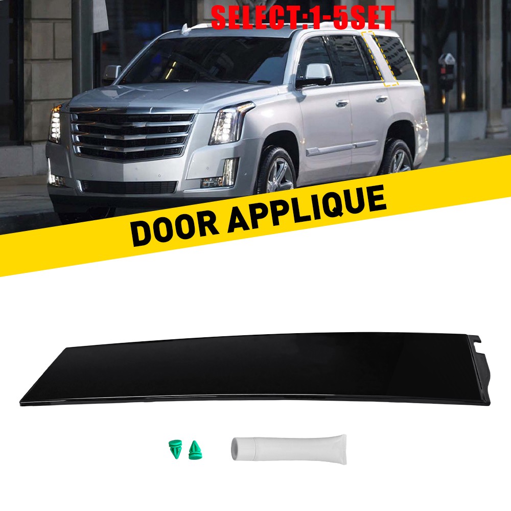 926-245 LH Rear Door Applique Gloss Black For 15-18 Escalade Suburban Yukon 1-5X