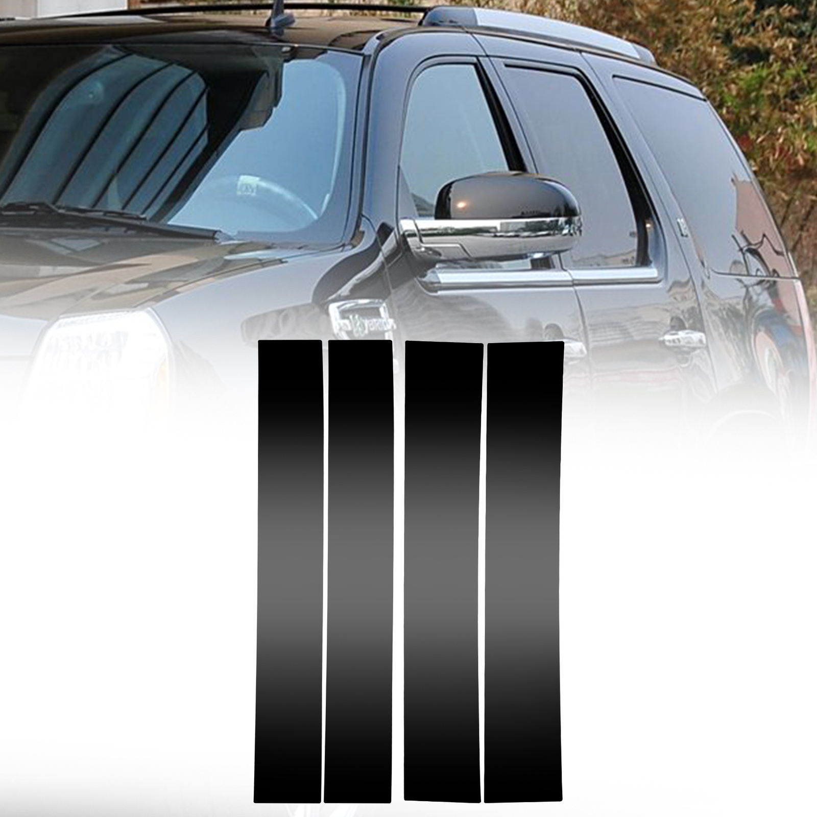 For Cadillac Escalade 2007-2014 Black Pillar Post Door Trim Car Auto Accessories