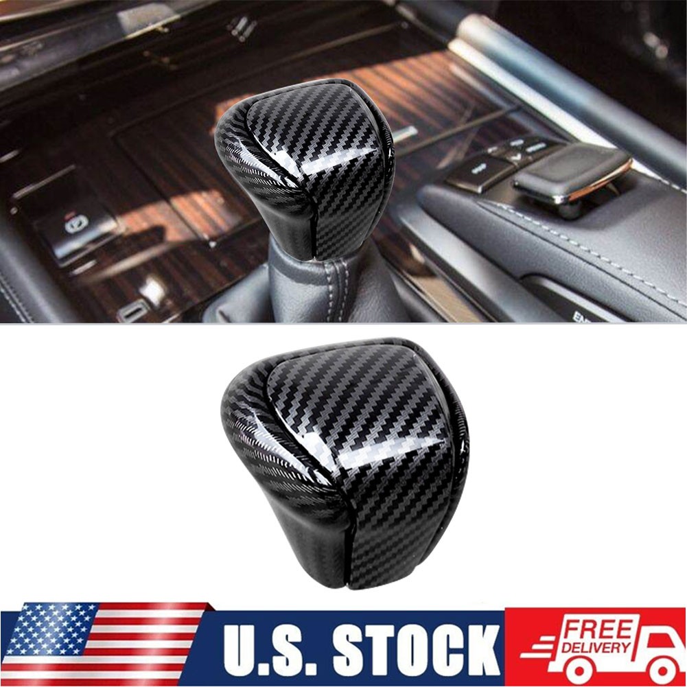 Gear Shift Knob Head Cover Trim Carbon Fiber ABS For Lexus LX570 2016-2020