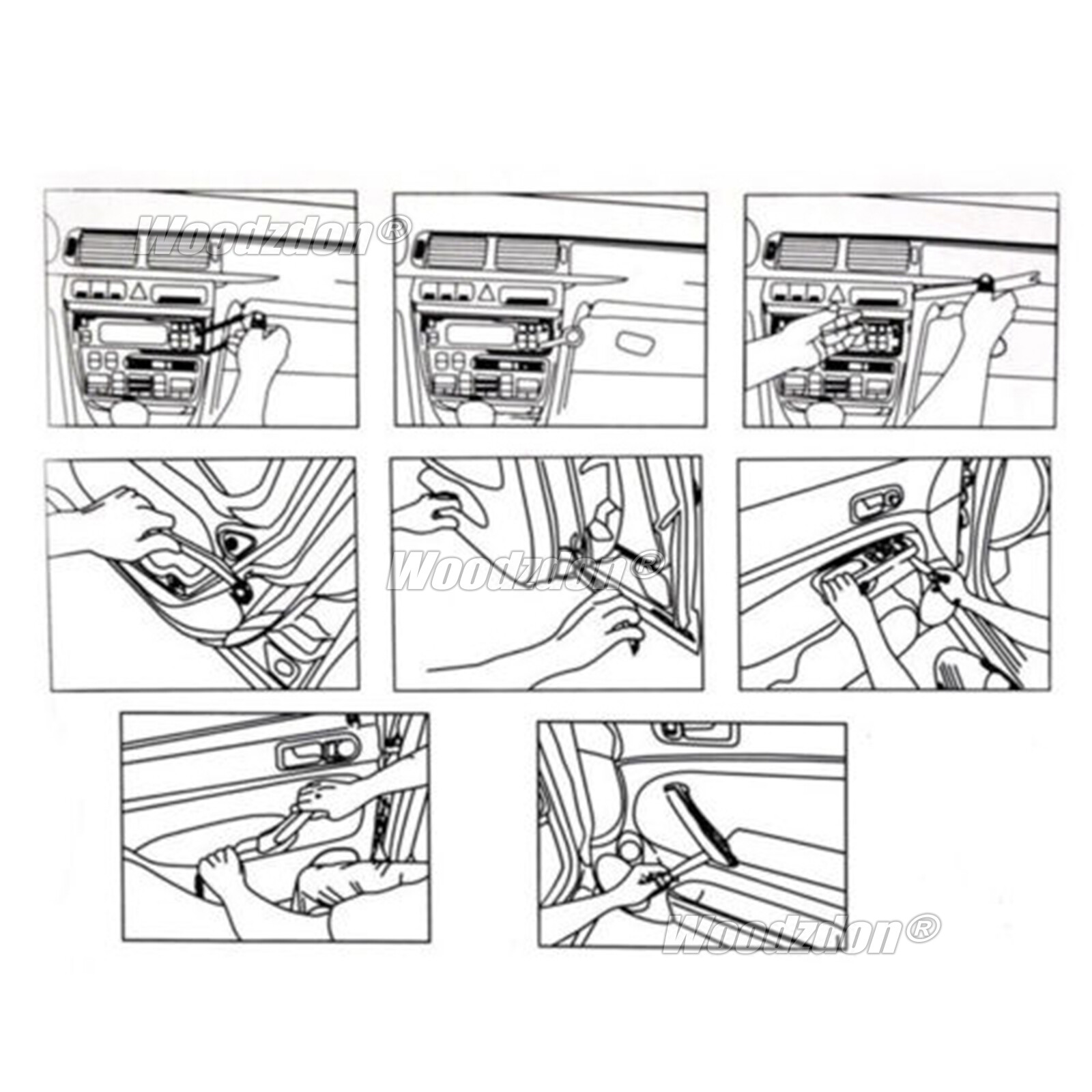 12pcs Pry Tools Center Console DVD Dash Panel Audio Radio Fastener Clip Removal