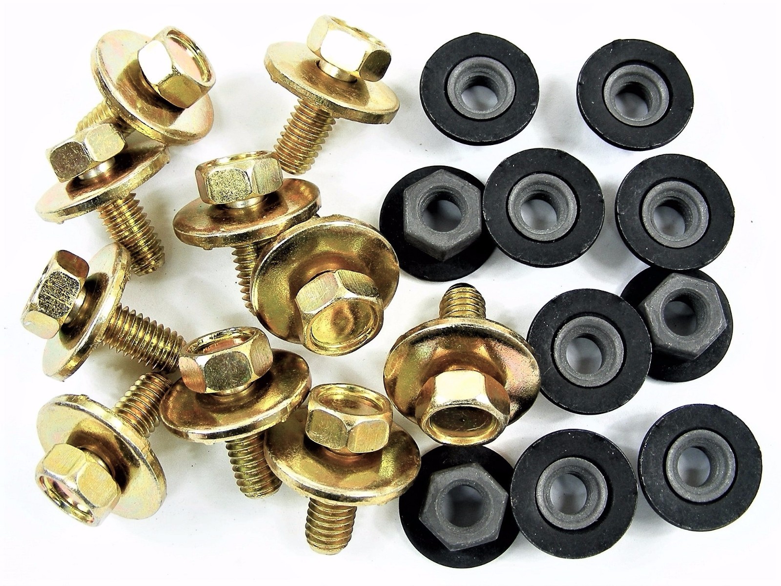 HONDA 6mm Body Bolts & Nuts- M6-1.0 x 16mm Long- 10mm Hex- 20pcs (10ea)- #384
