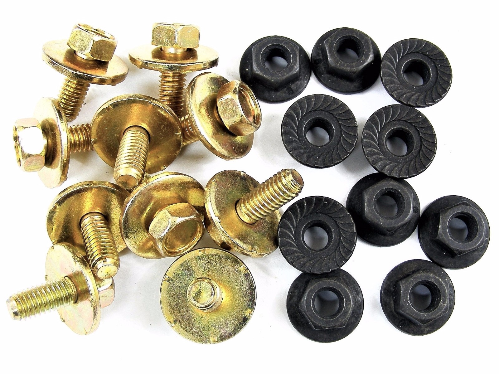 For NISSAN Body Bolts & Nuts- M6-1.0 x 16mm Long- 10mm Hex- 20pcs (10ea)- #385