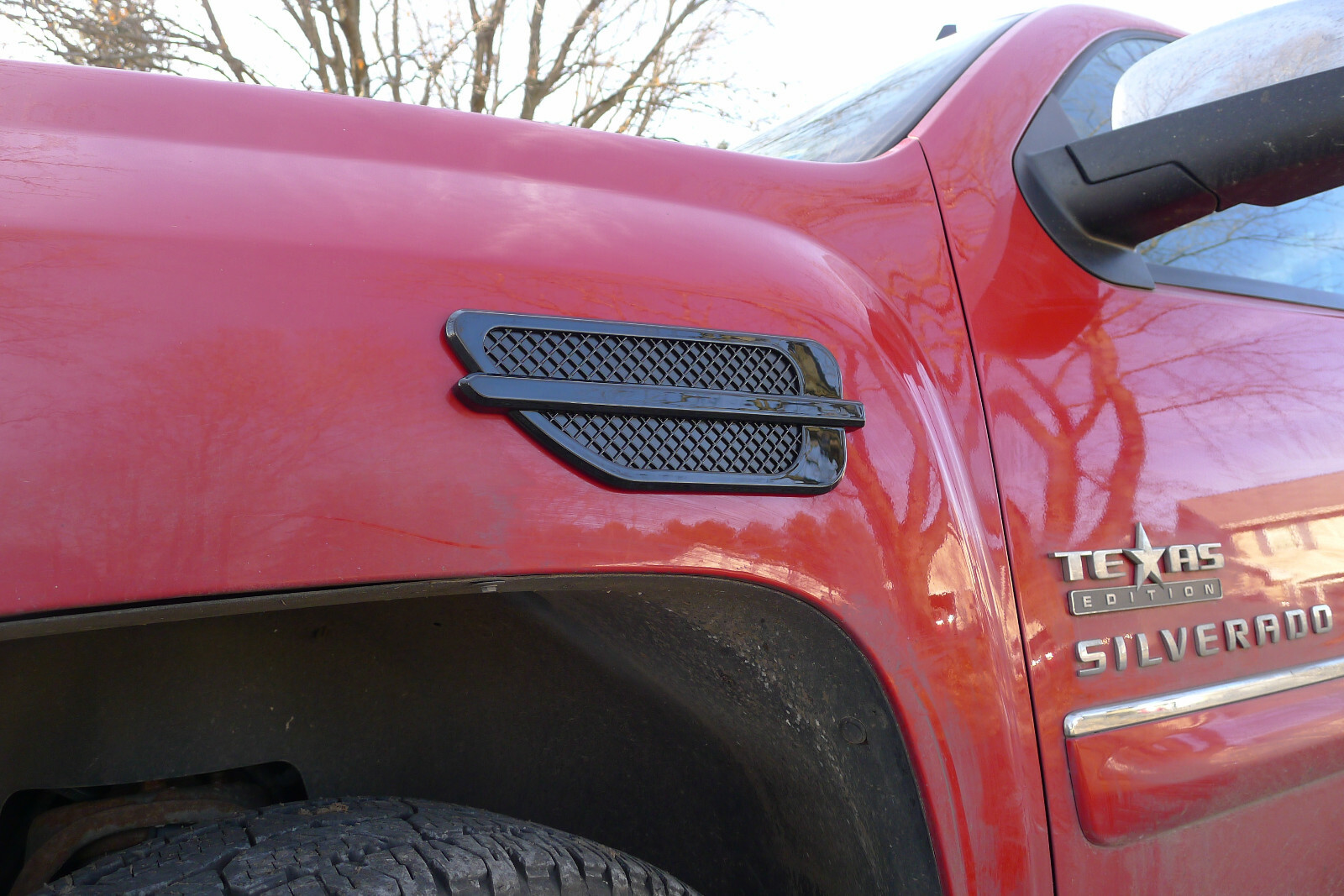 Black Mesh Fender Vents Trim Port Holes Escalade Style Set Universal Fit