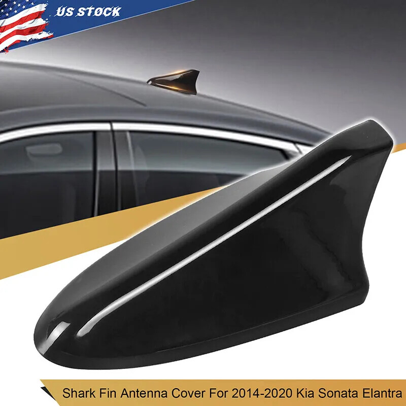 Fits 2015~17 Genesis Coupe & G80 Ebony Black FM/AM Shark Fin Roof Antenna Cover