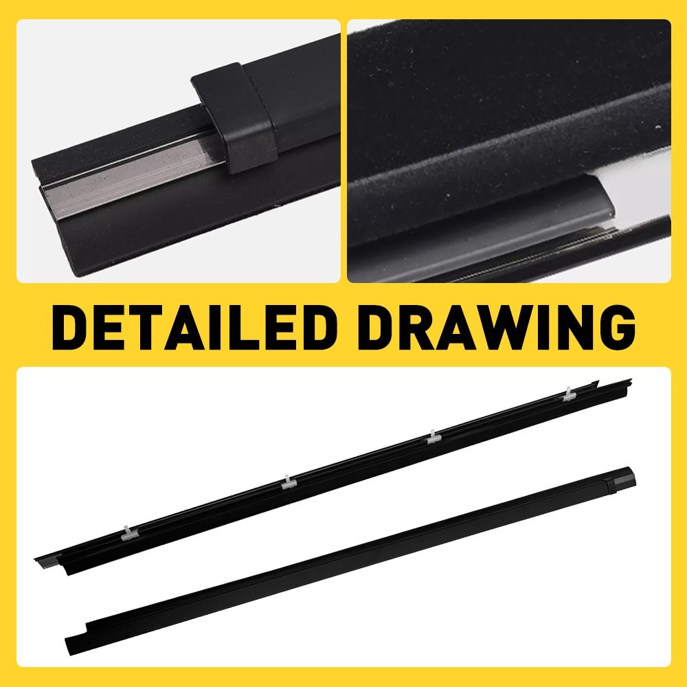 2PCS Front Door Belt Weatherstrip Rubber Seal For Toyota Tacoma 2000 01 02-2004