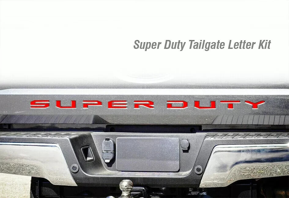 RED Tailgate Insert Letter Decal Vinyl for Ford F-250 F-350 Super Duty 2017-2021