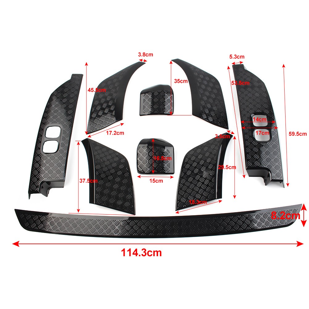 9pcs Glossy Black Side Moulding Body Kits For Land Rover Defender 90 110 2020-23