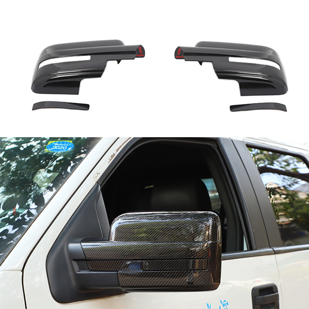 For Ford F150 Raptor 09-14 Side Door Mirror Trims Cover Accessories Carbon Fiber