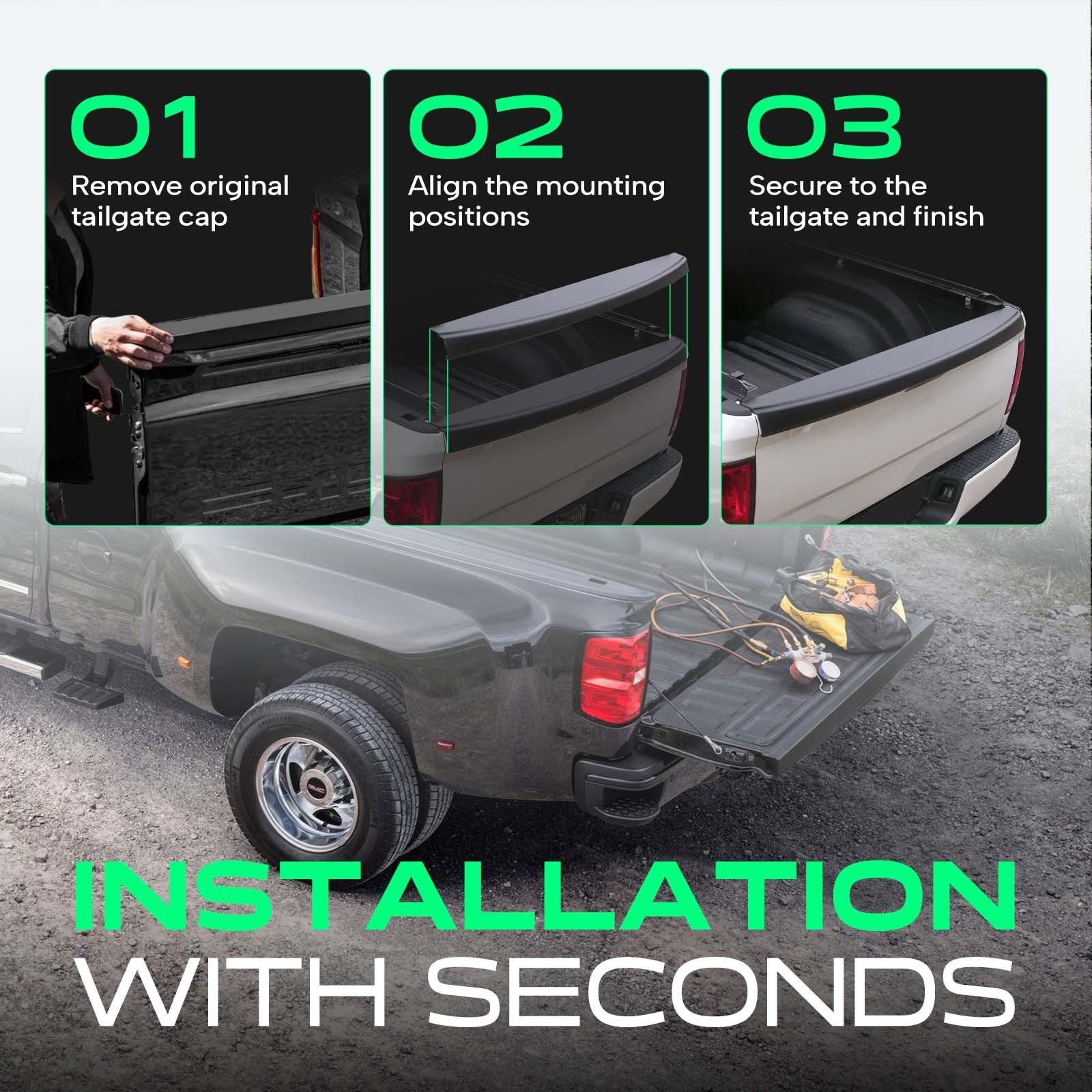 Texture Black Tailgate Molding for Ford Ranger 2019-2023 Rear Upper KB3Z2141018A