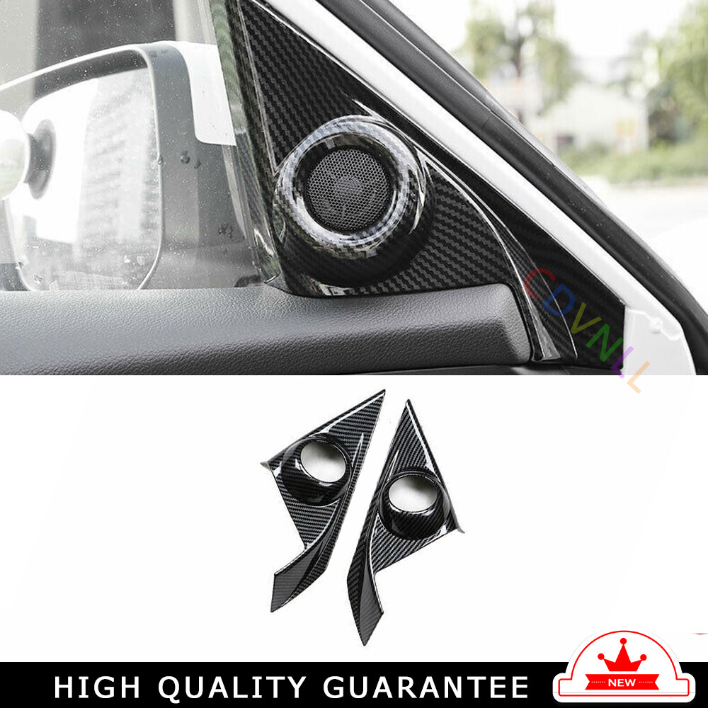 A Post Speaker Frame Cover Trim 2PCS For Honda Civic 10th 2016-2021 Carbon Fiber