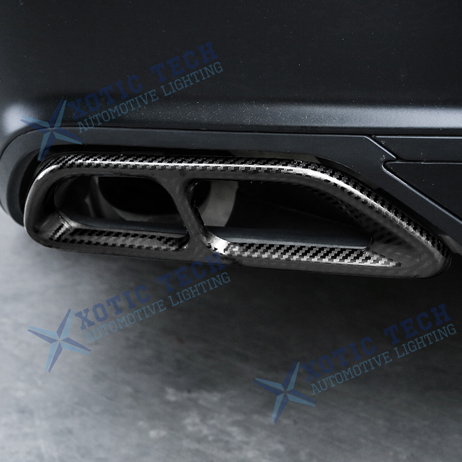 Rear Cylinder Exhaust Pipe Cover Carbon Fiber Texture For Honda Accord 10th Gen