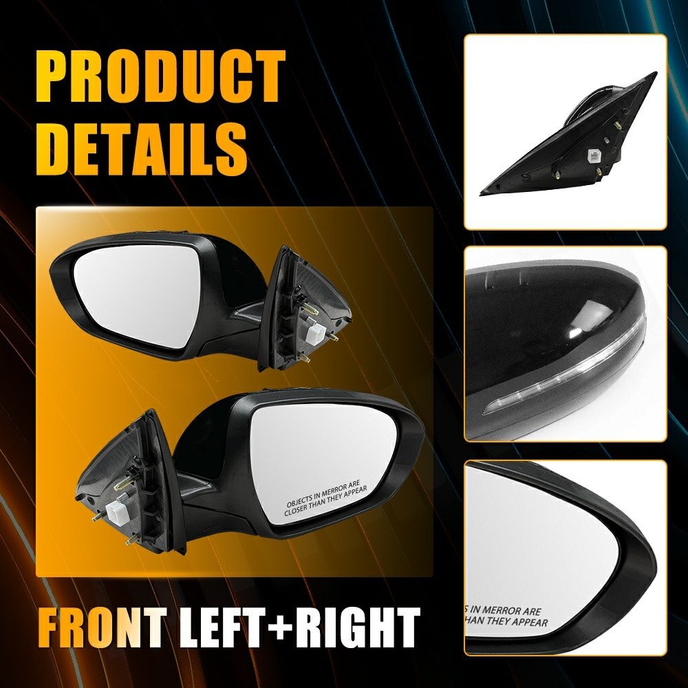 1/2X Left & Right Side Heated Power Door Mirror Assembly For Kia Optima 2012-13