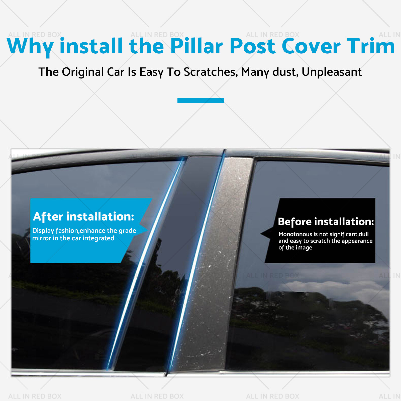 6x Pillar Post Cover Trims Suitable for Cadillac CTS 08-13