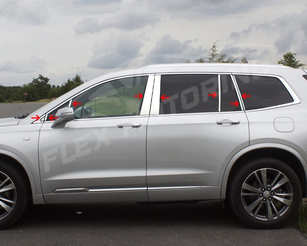 USA MADE 304 Stainless Steel 16PC Pillar Post Trim FOR 2020-2025 Cadillac XT6