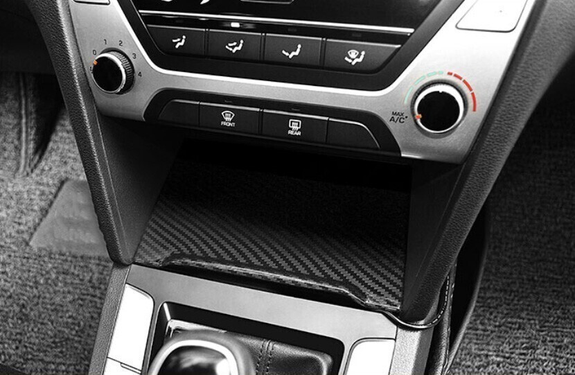 Carbon Fiber Style Console Cigarette Lighter Panel For Hyundai Elantra 2017-2018