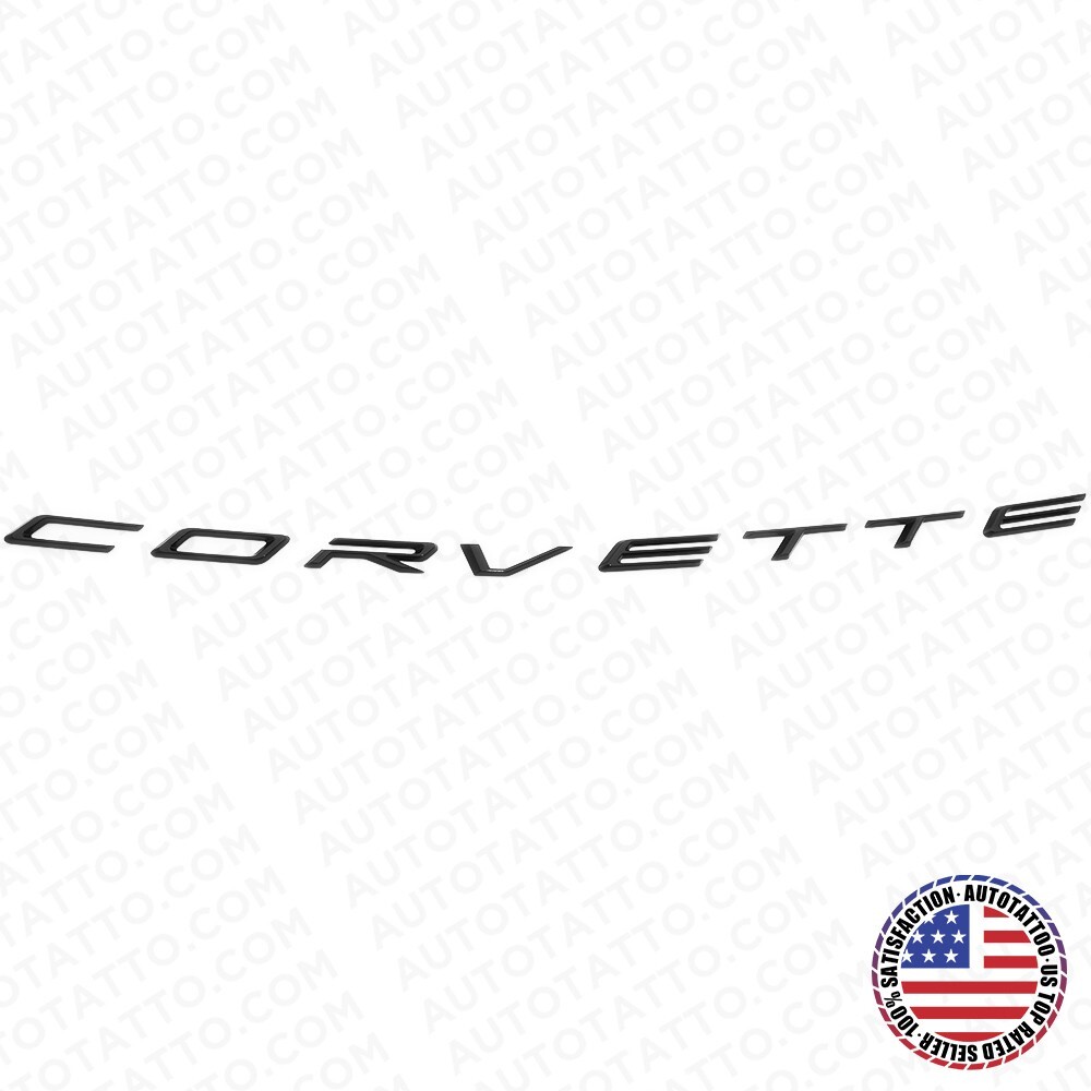 20+ Chevrolet C8 Rear Bumper Corvette Letter Badge Nameplate Emblem Gloss Black