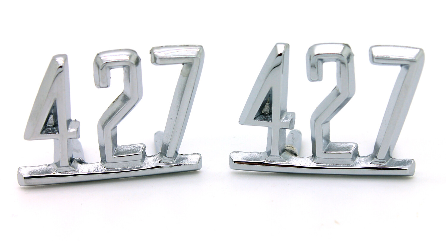 NEW Custom 427 Front Fender Emblem Trim Set / For 1964-1967 CHEVY A B F & X BODY