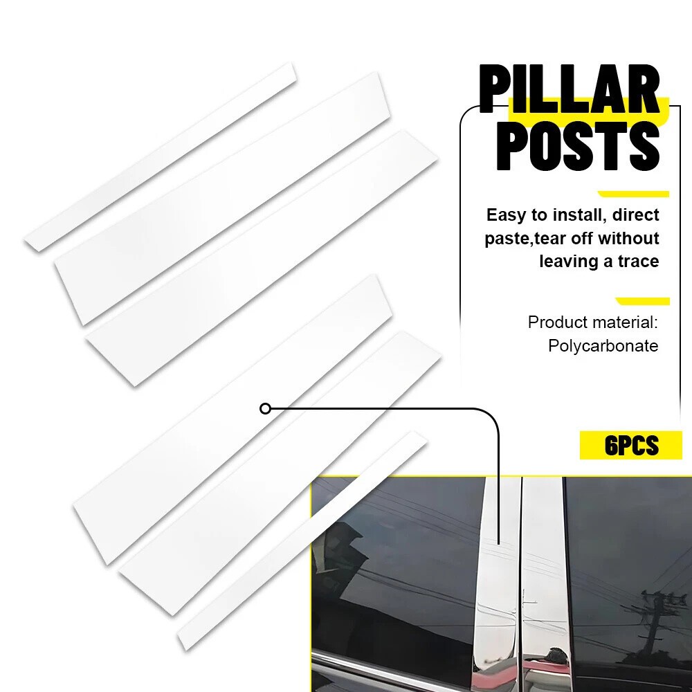 6pcs Chrome Pillar Posts Door Side Trim Cover For Lincoln Town Car 1998-2011 US