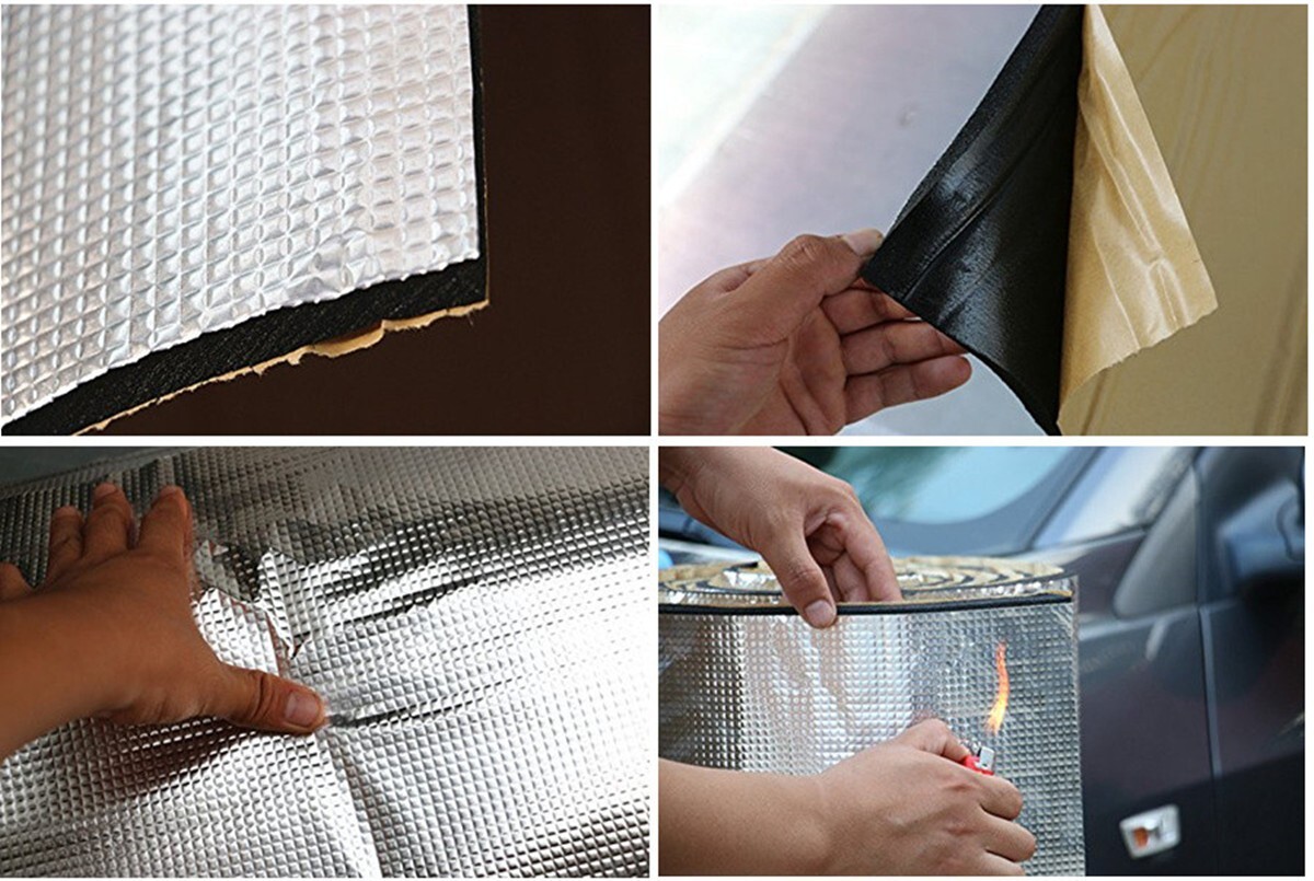 Heat Shield Sound Deadening Noise Pad Mat For Car Engine Hood Insulation Trim