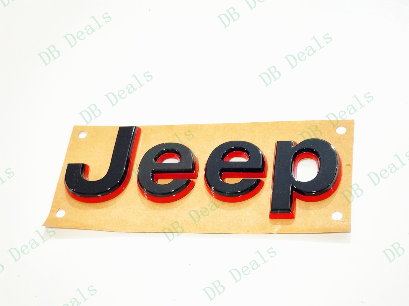 2PCS Gloss Black Red Front Rear Jeep Emblems Fit 2021+ Jeep Grand Cherokee L WL