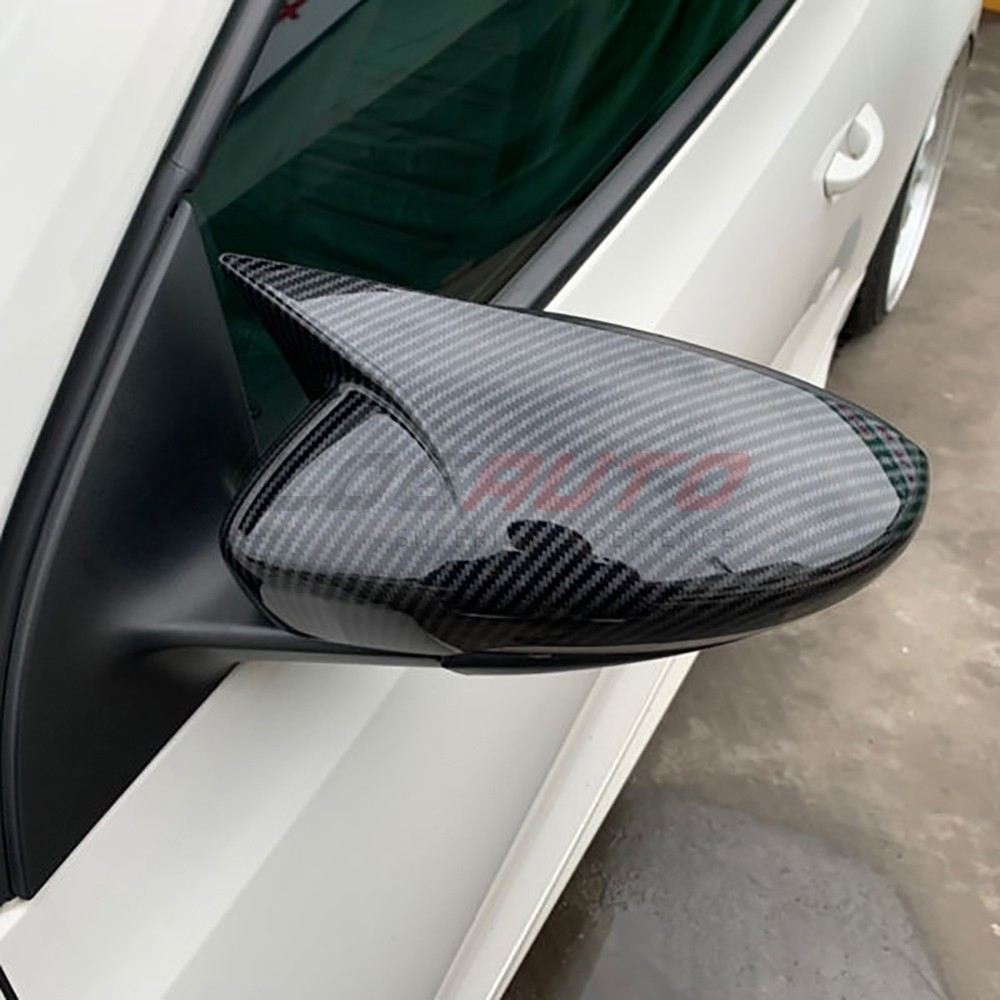 For VW Jetta Passat CC 09-17 Carbon Fiber Side Mirror House Cover Trim With Turn