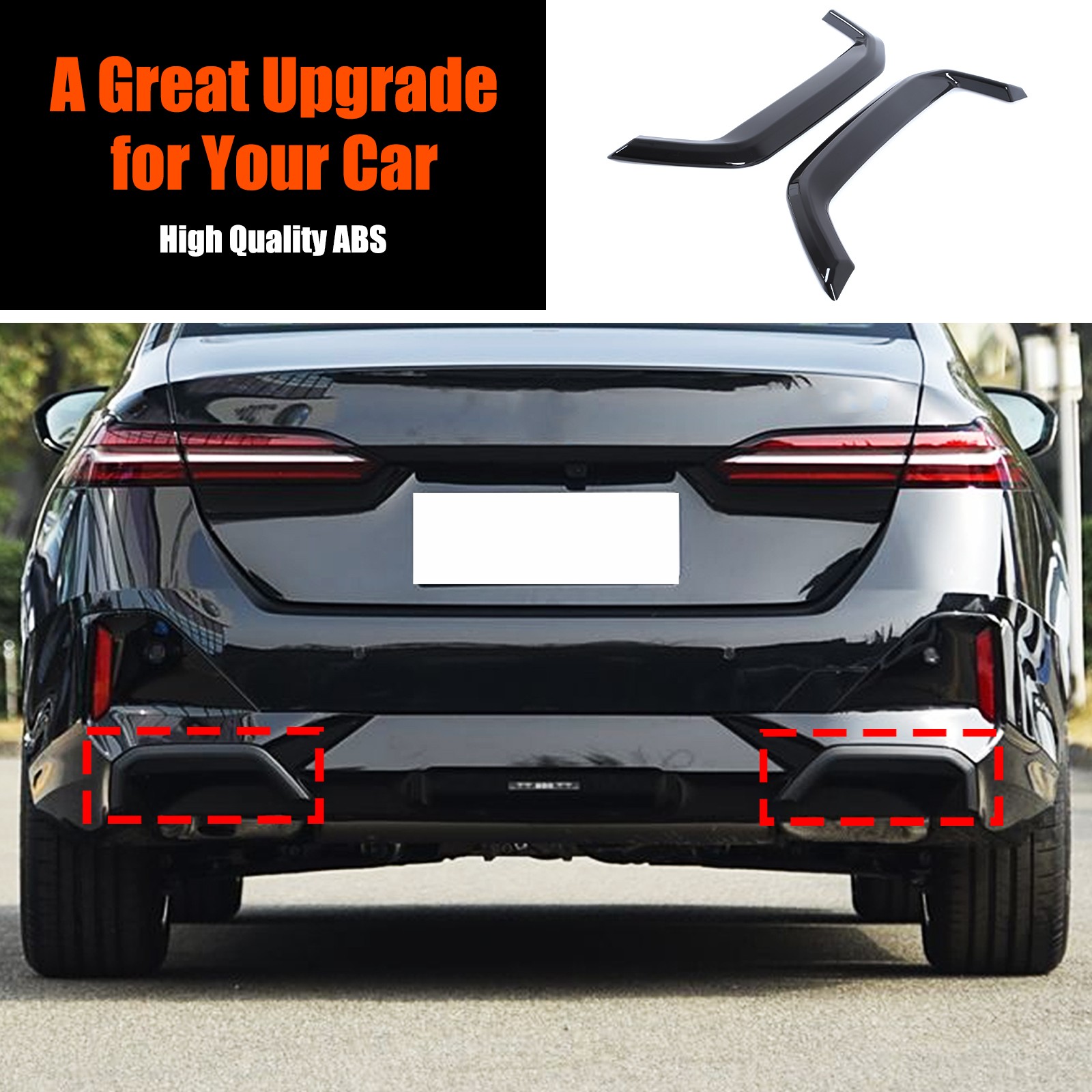 Glossy Piano Black Exhaust Tip Trim For BMW 5 Series G60 M Sport Version 24+ US