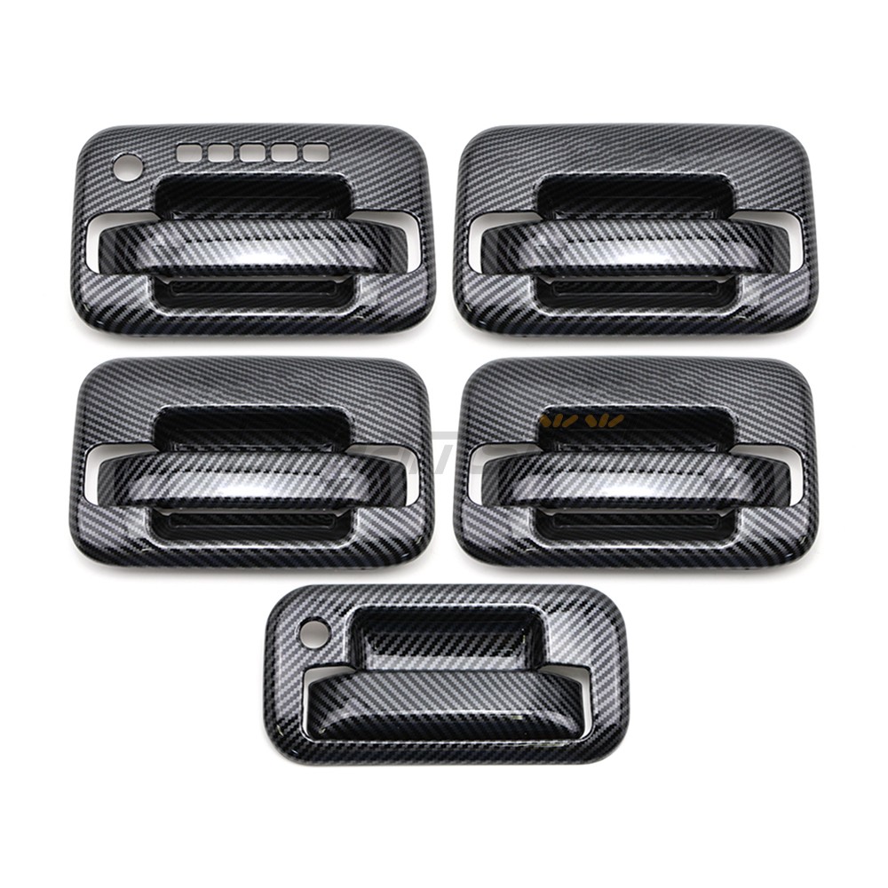 For Ford F150 2004-2014 Door + Tailgate Handle Cover Carbon Fiber Look W/ KeyPad