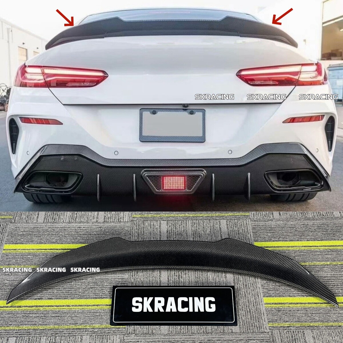 Carbon Fiber Rear Trunk Spoiler Wing For 2020-2023 BMW 8 Series M850i G14 G15 16