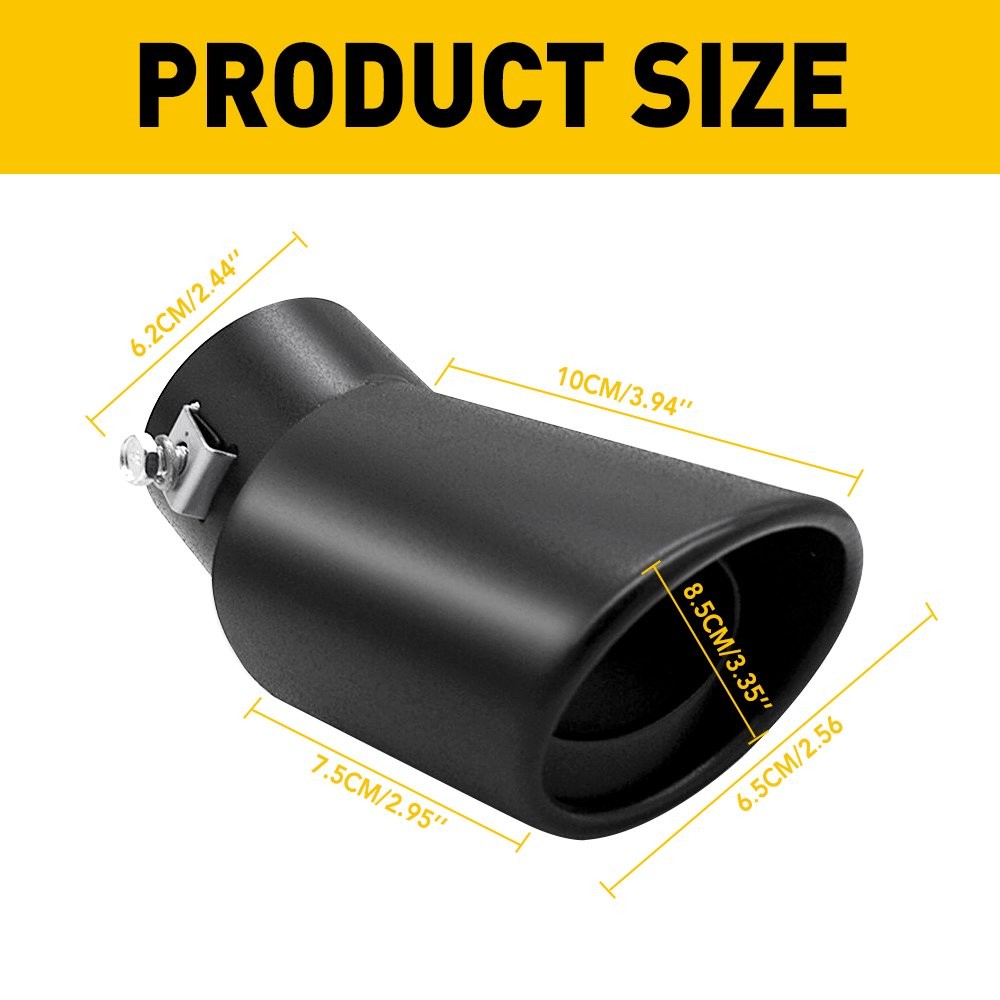 Car Exhaust Tip Muffler Pipe Bend 62mm 304 Stainless Steel EXC