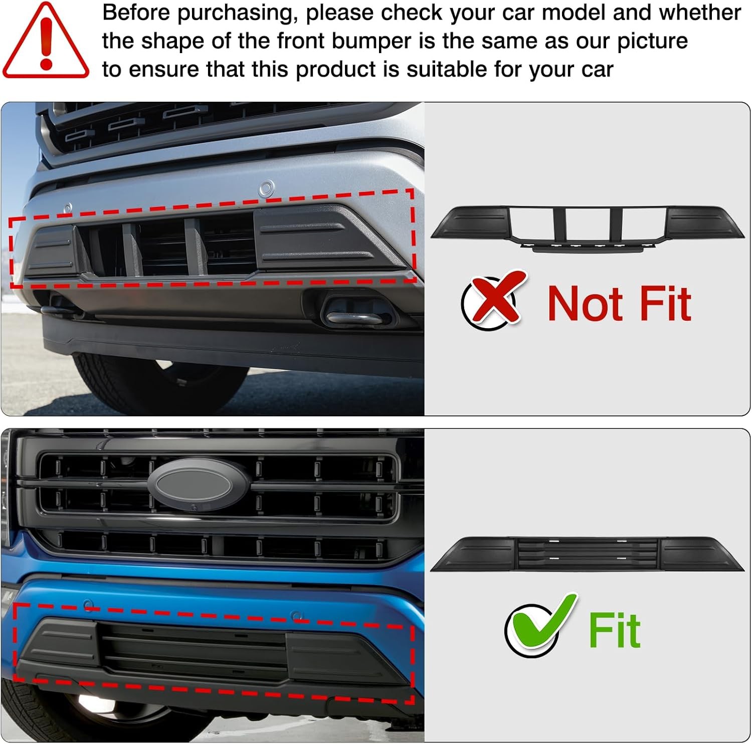 For Ford F150 5.0L 3.3L 2021-23 Car Front Bumper License Plate Mounting Bracket