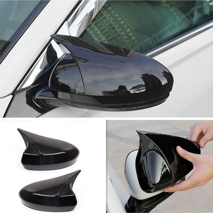 Glossy Black abs OX horn Rearview Mirror Cover Trim For Nissan Altima 2019-2024