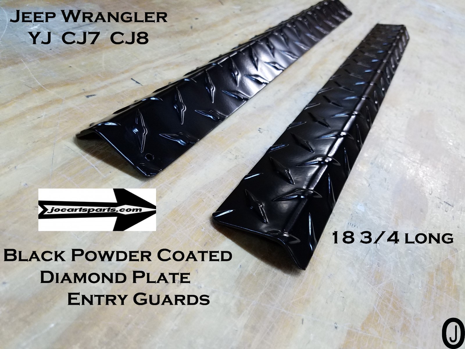 Fits 1976-95 JEEP CJ7-YJ Door Sills Powder Coated Diamond Plate 18 3/4 Long
