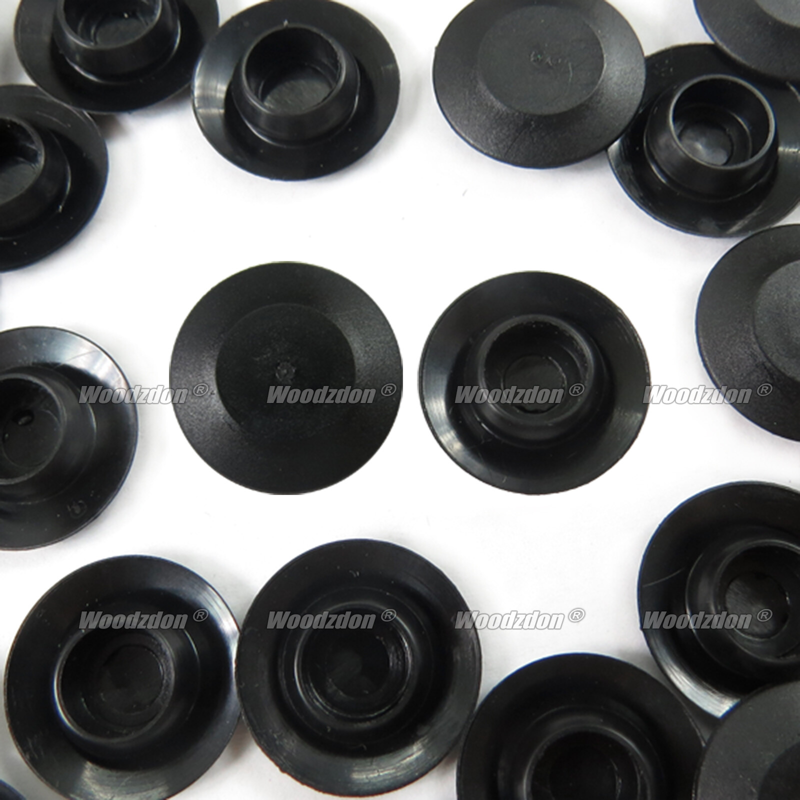 100 Flush Mount Black Plastic Body & Sheet Metal Plug Button 1/2″ Hole 7/8″ Head