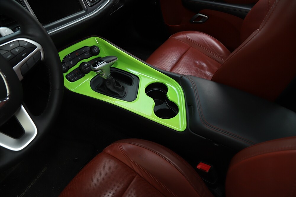 Green Dashboard & Gear Shift Panel Cover Trim Decor For Dodge Challenger 2015+