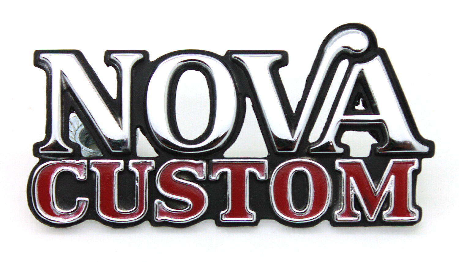New NOVA CUSTOM Emblem w/Chrome Trim / 1975-1979 Chevy Front Fender & Trunk Deck
