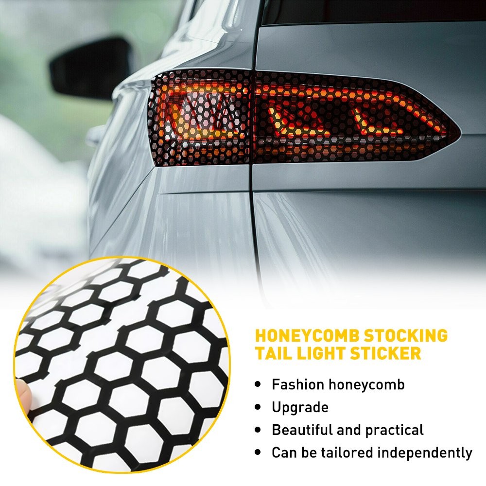2set Honeycomb Car Rear Tail Light Cover Decal Sticker Tail-lamp Accessorie