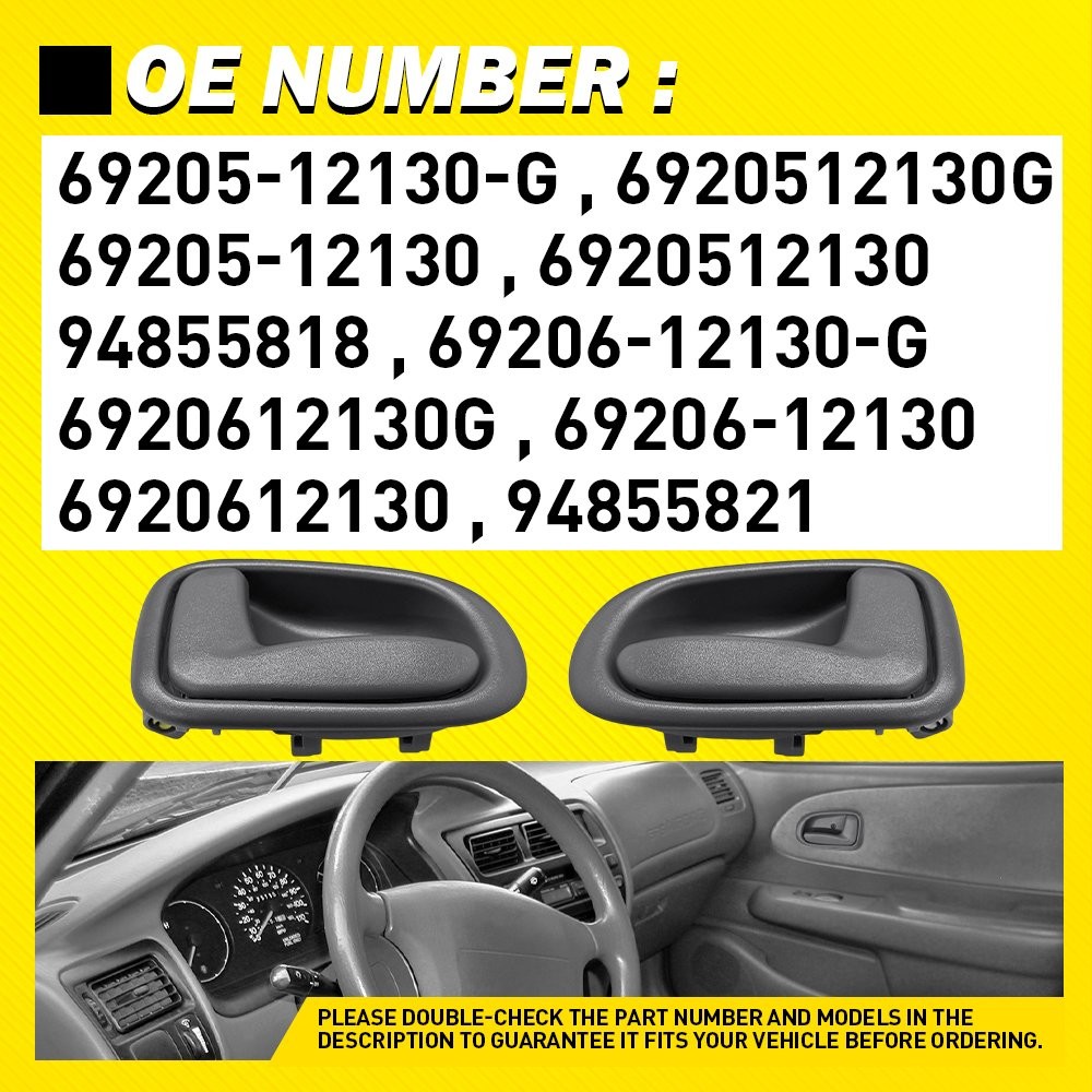 Left Right Front Rear Interior Door Handle Gray Fit 1993-97 Toyota Corolla 4-20X