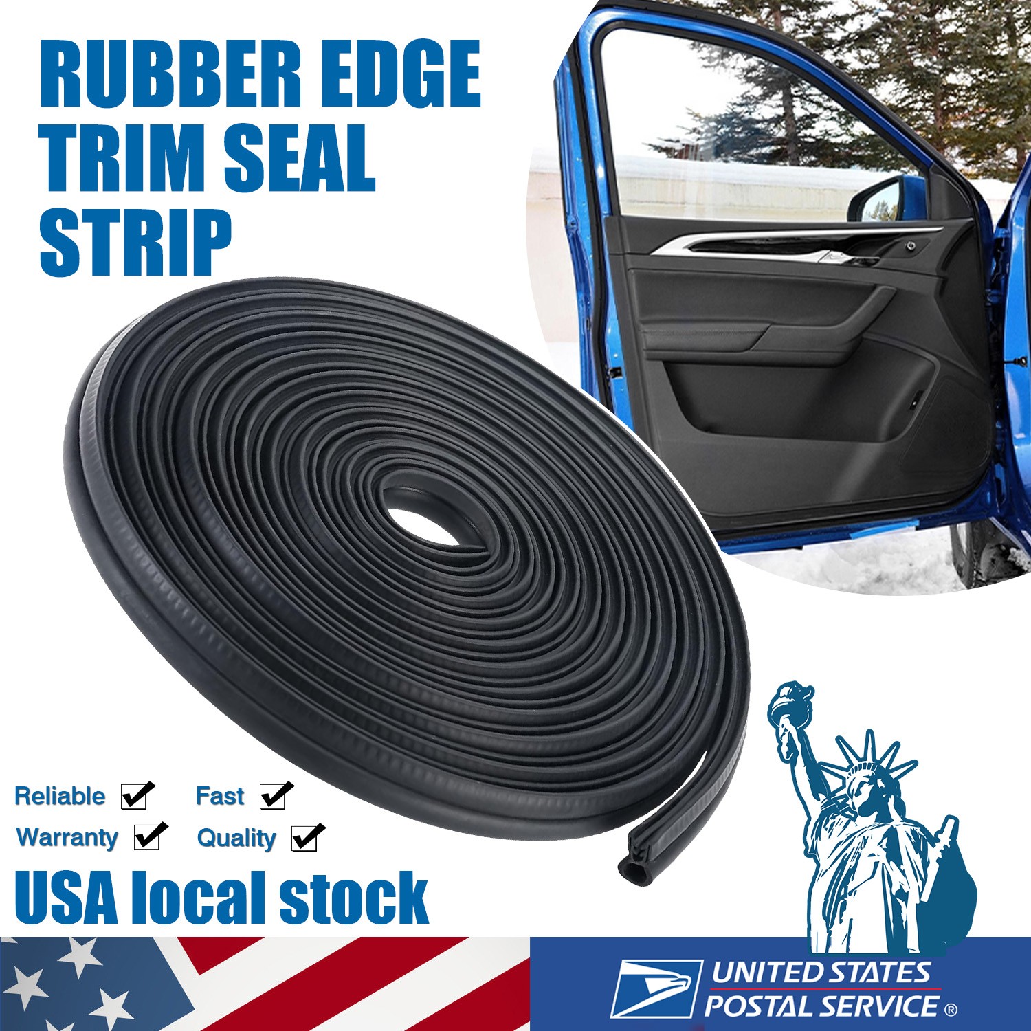 13 Feet EPDM Rubber Trim Seal with Top Bulb Fits for car and Home Applications