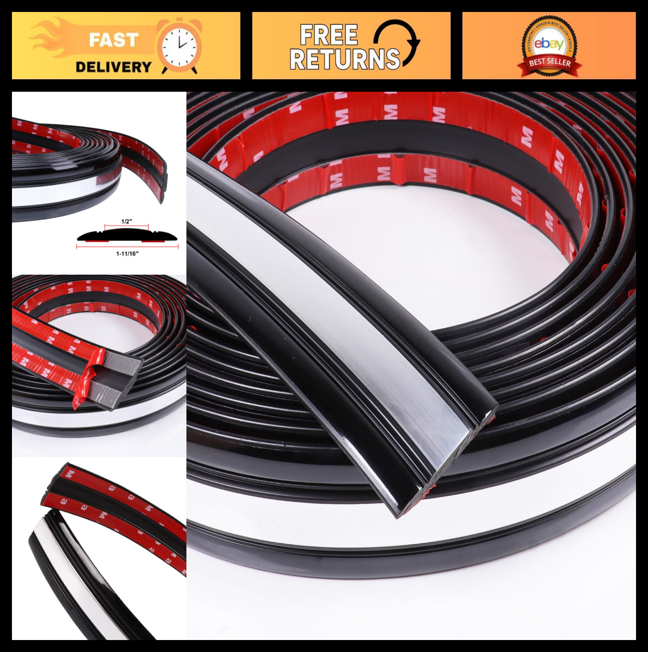18FT Heavy Duty Chrome Trim Molding for Car, RV, Truck – UV Protected, Scratch-P