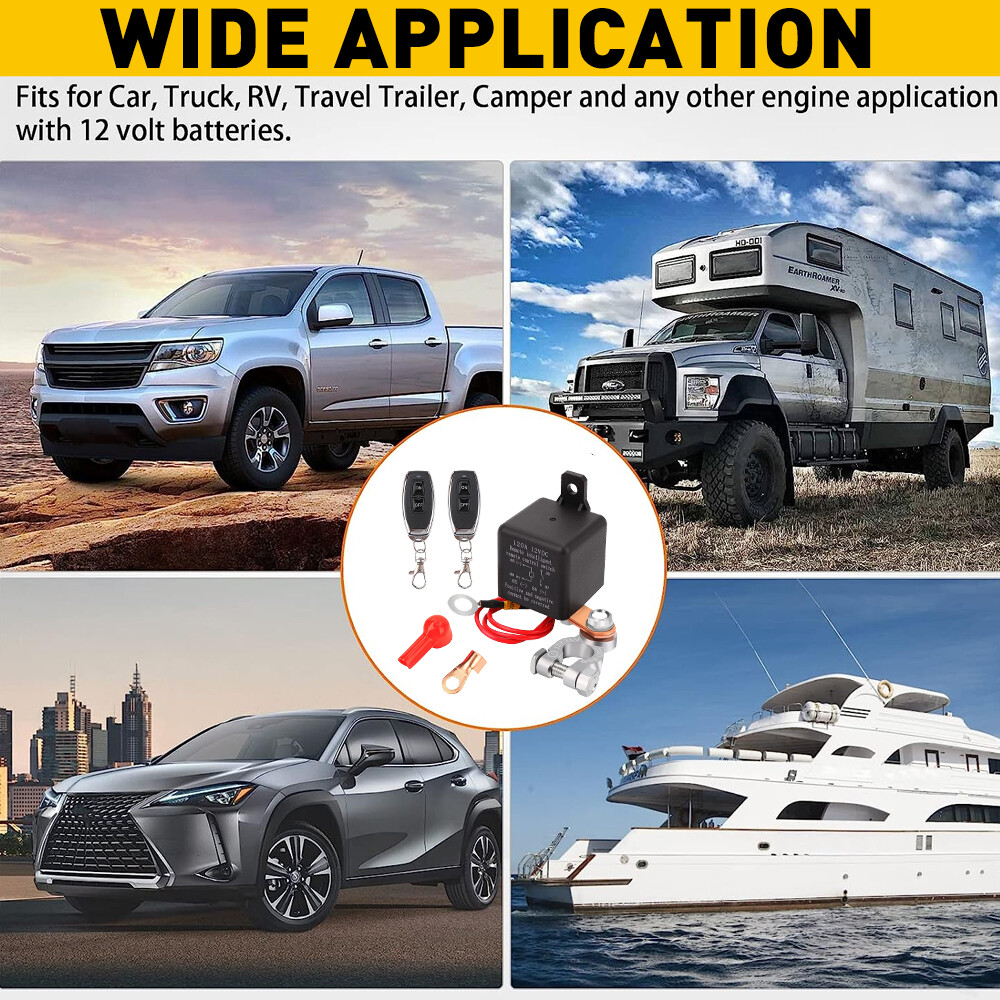 Car Battery Disconnect Cut Off Isolator Master Switch W/ Wireless Remote Control