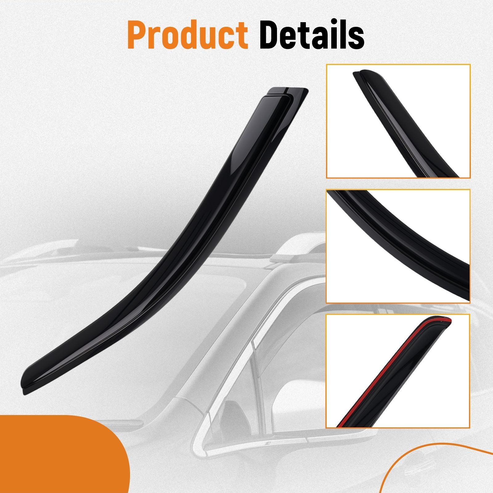 Outside Mount Window Visor for Dodge Durango 2011-2024 Rain Guards 4Pcs 1.8mm