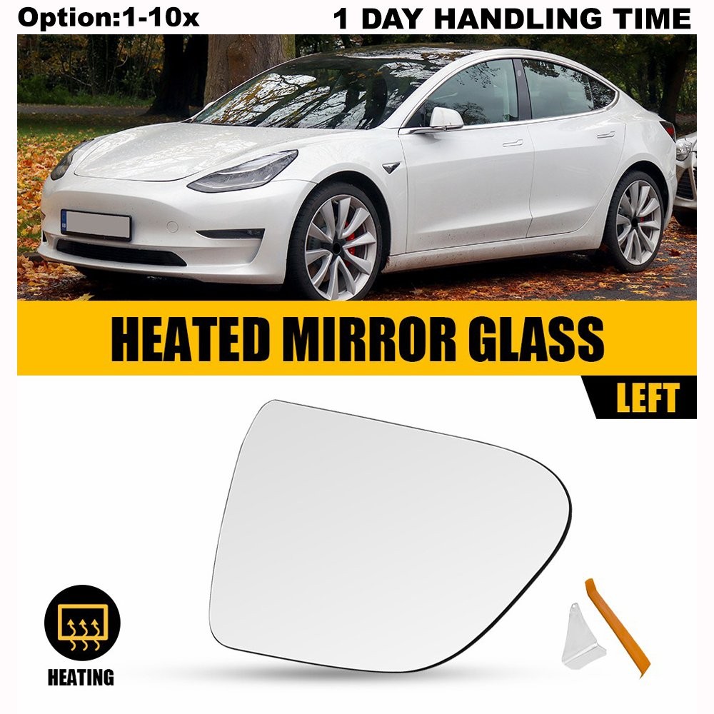 Mirror Glass Power Heated For 2017-2023 Tesla Model 3 Driver LH Side 113065100A