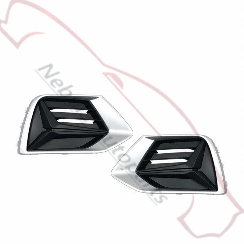 Left & Right Plating Front Bumper Fog Light Cover Repalce For Audi Q3 2019-2022