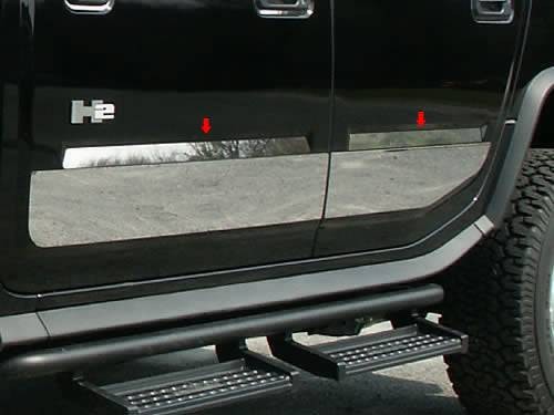QAA Fits Hummer H2 2003-2009 4 Pc SS Door Insert | HV43013
