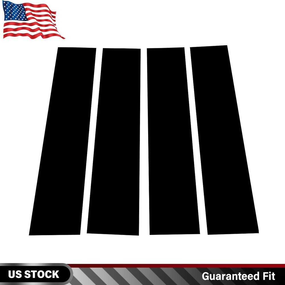 4PCS Gloss Black Door Trim B Pillar Posts Cover For Ford F150 F-150 2015-2021