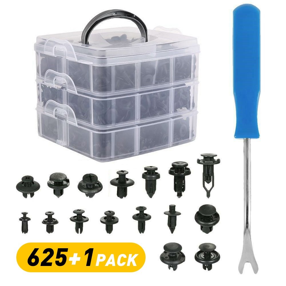 625 Pcs/Set 16 Kinds Car Fastener clips Pin Rivet For Car Fender Bumper Door AJ